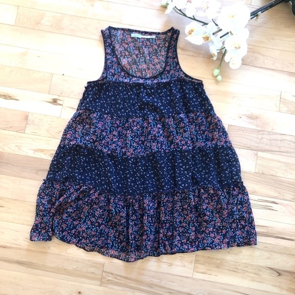 Kimchi Blue floral Boho lightweight babydoll mini dress size small - Picture 9 of 12